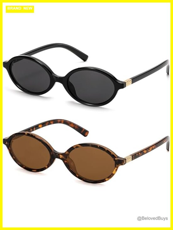 Retro Oval Sunglasses for Women Y2K Vintage Trendy UV400 Protection Lightweight